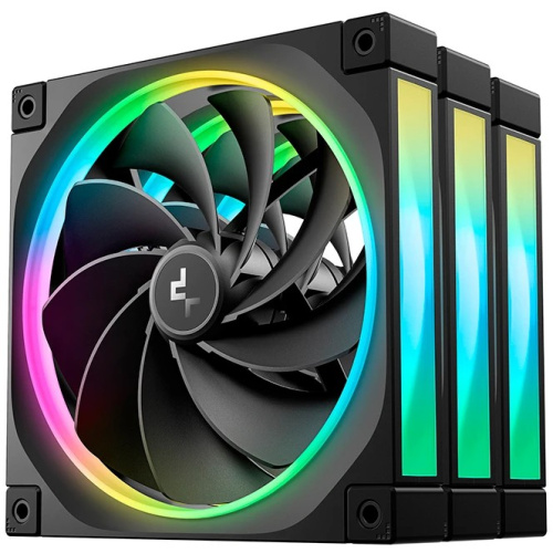 Вентилятор DEEPCOOL FL14R-3 in 1 140x140x25мм Reverse (PWM, ARGB, черный, 500-1700об/мин) Color Box