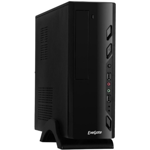 Корпус Exegate EX268695RUS MiniITX Exegate MI-208 Black, miniITX/mATX, (M400, 80mm), 2*USB, Audio