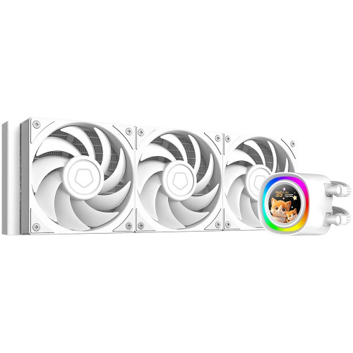 СВО ID-COOLING FX360 LCD PE White LGA1851/1700/1200/115X/AM4/AM5 (TDP 350W, ARGB Pump, LCD Display, PWM, Triple Fan)