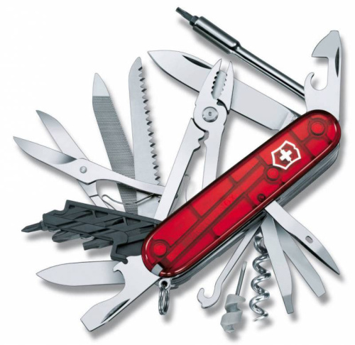Нож перочинный Victorinox CyberTool L (1.7775.T) 91мм 39функций красный полупрозрачный