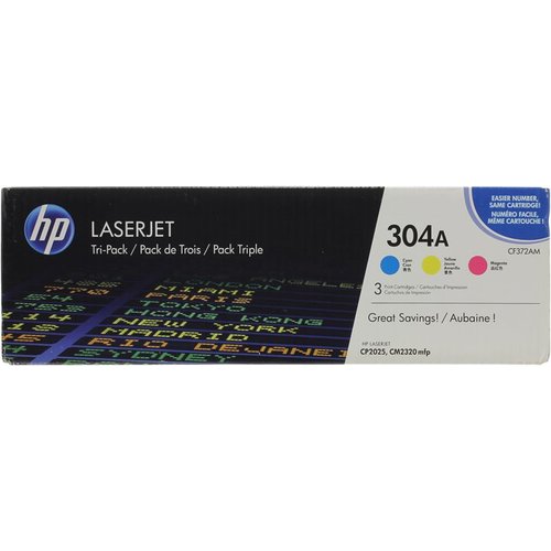 Картридж лазерный HP 304A CF372AM голубой/пурпурный/желтый x3упак. (2800стр.) для HP CLJ 2025/CM2320