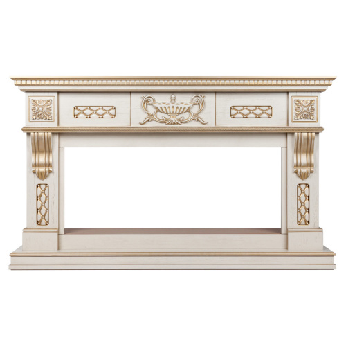 Портал каминный из МДФ линейный RealFlame Corsica 42, белый дуб с патиной