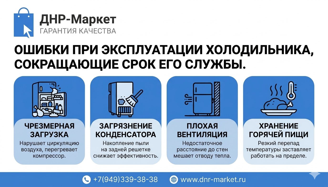 Ошибки при эксплуатации холодильника, сокращающие срок его службы. Ошибки при эксплуатации холодильника, сокращающие срок его службы.