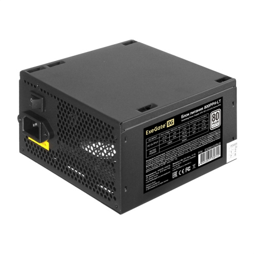 Блок питания ExeGate 800PPH-LT EX292152RUS 800W (ATX, APFC, КПД 82 (80 Plus), 12cm fan, 24pin, 2x(4+4))