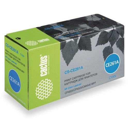 Картридж Cactus CS-CE261A для принтеров HP Сolor LaserJet CP4025/CP4525/CM4540 голубой 11000 стр.