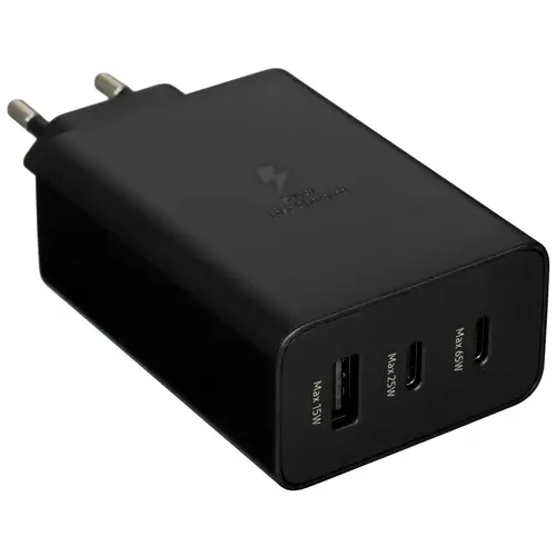 Сетевое зарядное устройство Samsung Adapter EP-T6530NBEGEU 65W Black (2xUSB-C, 1xUSB-A)