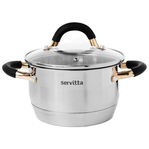 Кастрюля с крышкой Servitta Nero rosa Sr0122