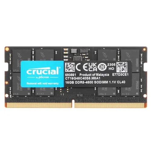 ОЗУ Crucial CT16G48C40S5 DDR5 16Gb 4800MHz CL40 SO-DIMM
