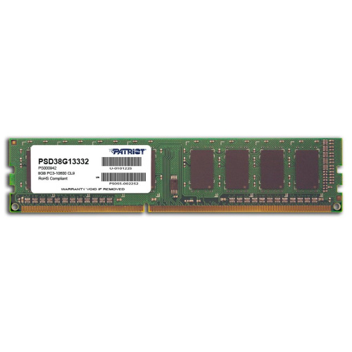 ОЗУ DDR3 8Gb 1333MHz Patriot PSD38G13332 RTL PC3-10600 CL9 DIMM 240-pin 1.5В