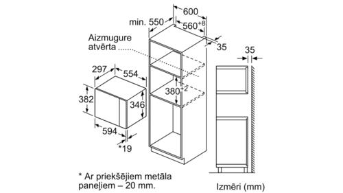 Встраиваемая микроволновая печь Bosch BFL523MS0 серебристый