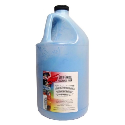 Тонер Static Control OKIUNIV-1KG-C голубой флакон 1000гр для принтера Oki C3300N/5500