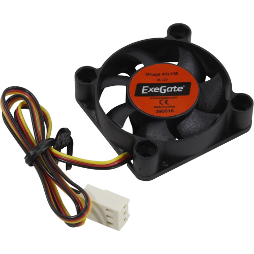 Вентилятор Exegate Mirage-S EX166186RUS 40x40x10 подшипник скольжения, 5500 RPM, 23dB, 3pin