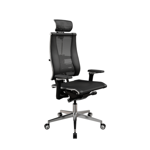 Кресло руководителя Метта Yoga 4DF B2-14D - YM93+Infinity (Z252343249) черный сетка/ткань крестов. алюминий хром