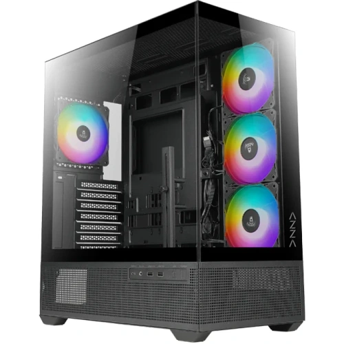 Корпус Azza Tiara (CSAZ-501B TIARA) черный без БП ATX 4x120mm 2xUSB3.0 1xUSB3.1 audio bott PSU