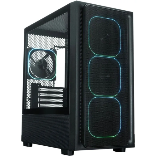 Корпус XASTRA A411M 4ARGB-FG Black (A411M-4FG12A) mATX/Mesh /ScrewlessTG+mesh panel/ 4x120mm ARGB PWM FG fans