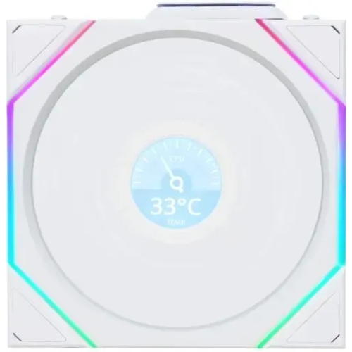 Вентилятор Lian-Li Uni Fan TL Wireless LCD 120 LCD ARGB (G99.12TLLCD1W1W.R0) 120х124x28 белый 4-pin 27дБ Ret