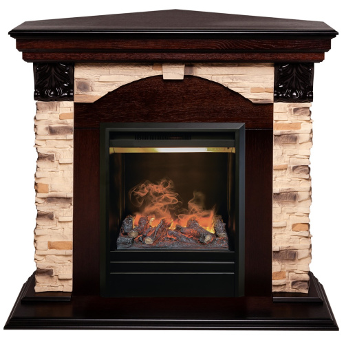 Электрокамин RealFlame Dublin Corner Rock AO античный дуб с очагом 3D Olympic