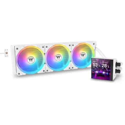 СВО Thermaltake MAGFloe 420 Ultra Snow (cl-w452-pl14sw-a), LCD, 4-pin, ARGB, 140мм, белый, retail