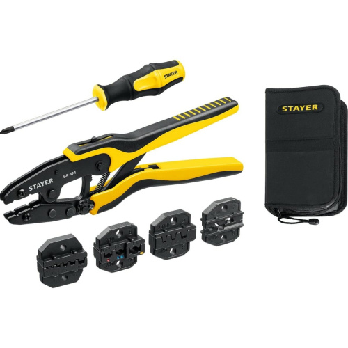 Пресс-клещи STAYER Professional SP-4M (45445) +4 матрицы, в сумке чехле