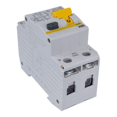 Выключатель автоматический дифференциального тока IEK АВДТ-32 MAD22-5-010-C-30 123193 1п+N 2модуля C 10A 30mA тип A 6kA