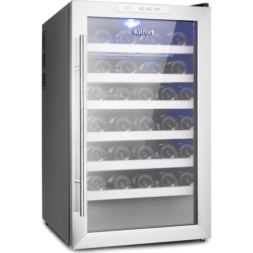 Винный шкаф Kitfort КТ-2410 серебристый