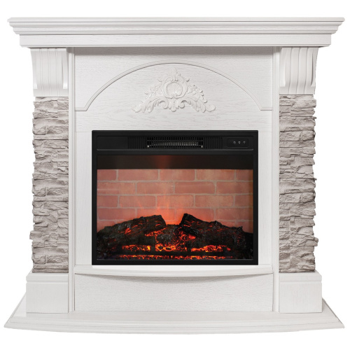 Электрокамин RealFlame Athena GR WT белый с очагом Irvine 24