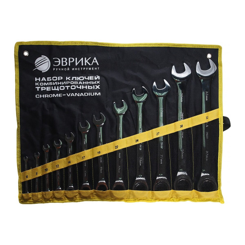 Набор ключей комбинированных ЭВРИКА ER-20632 трещоточных 12 предметов