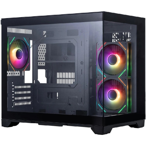 Корпус 1STPLAYER Megaview MV6-TP ARGB Black (MV6-TP-BK-2FC7R-1FC7) / mATX / 3x120mm ARGB fans