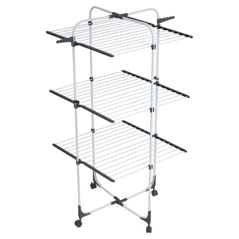 Сушилка для белья Laima Home 700472 High-Rise раскладная 3 уровня, 30 метров, на колесах