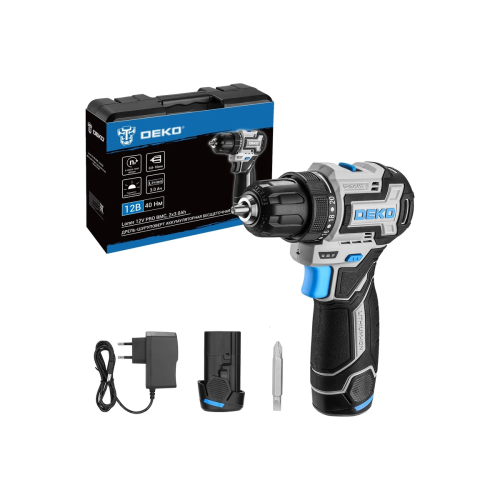 Дрель-шуруповерт аккумуляторный Deko Loner 12V Pro 085-1011 с акк и ЗУ