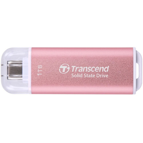SSD Transcend ESD300 (TS1TESD300P) 1.0Tb (USB3.2 gen 2, Type C, 1050/950Mbs, 3D Nand, 60x20x7.8mm, 9g) розовый