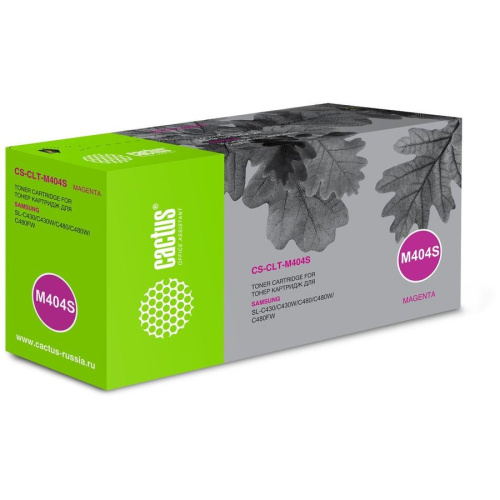 Тонер Картридж Cactus CS-CLT-M404S пурпурный для Samsung SL-C430/C430W/C480/C480W/C480FW (1000стр.)
