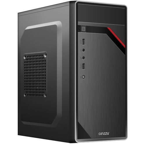 Корпус Ginzzu D180, mATX, Mini-Tower, черный, Без БП