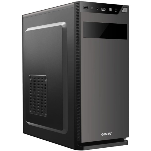 Корпус Ginzzu A190, ATX, 2xUSB2.0, черный,w/o PSU, w/o fan