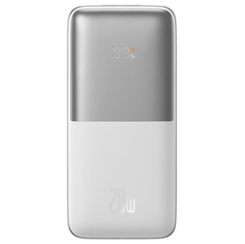 Внешний аккумулятор Baseus PPBD050502 Bipow Digital Display Fast Charge 10000mAh 20W White with Cable USB to Micro 25cm