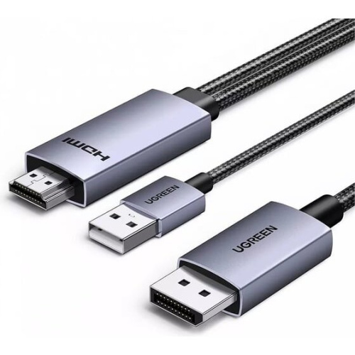 Кабель UGREEN HD169 (55329) HDMI to DisplayPort 4K 60Hz Cable 2m Gray