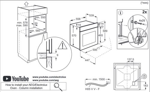 Электрический духовой шкаф Electrolux EOF5C50BX черный