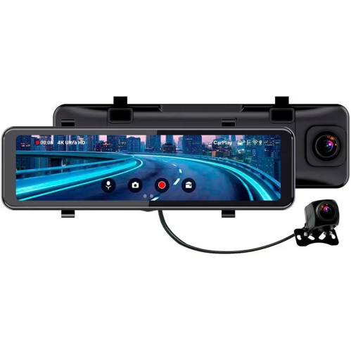 Видеорегистратор TrendVision CarPlay Mirror черный 2Mpix 2160x3840 2160p 150гр. MSTAR 8826