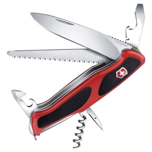 Нож перочинный Victorinox RangerGrip 55 (0.9563.CB1) 130мм 12функций красный/черный блистер