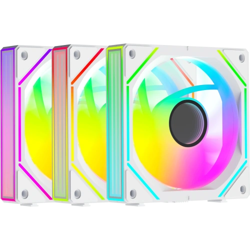 Вентилятор Ocypus Gamma F12 UNI WH ARGB Reverse Blade 3 in 1, 3x120x120x25mm, 4-Pin PWM, 800-1800 RPM, 31 DBA Max, Hydro Bearing