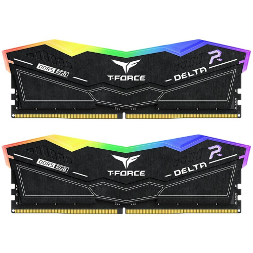 ОЗУ TEAMGROUP T-Force Delta RGB 64GB (FF3D564G6000HC38JDC01) (2x32GB) DDR5 6000MHz CL38 (38-46-46-84) 1.35V / Black