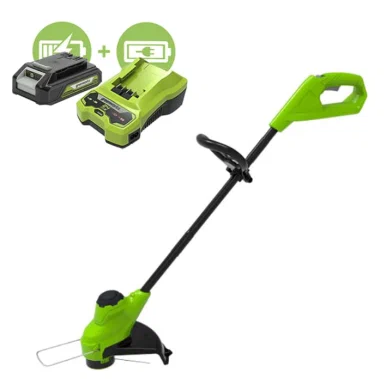 Триммер аккумуляторный Greenworks G24LT25K2 с 1хАКБ 2Ач и ЗУ (2107207SA)