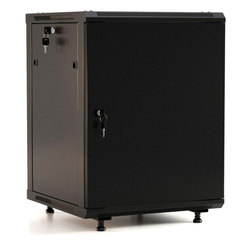 Шкаф коммутационный Hyperline TWB-FC-2266-SR-RAL9004 настенный 22U 600x600мм пер.дв.стал.лист 60кг черный