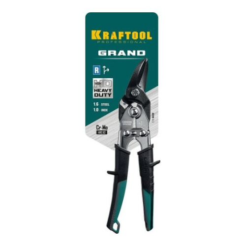 Ножницы по металлу KRAFTOOL Grand 2324-L z02 по твердому металлу, левые Cr-Mo 260мм