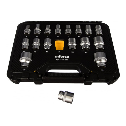 Набор торцевых безударных головок Inforce 11-01-260 1/2" 8-32 мм