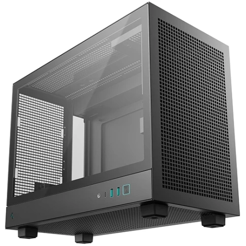 Корпус Deepcool CH160 Plus без БП, боковое окно (закаленное стекло), черный, Micro ATX/Mini-ITX