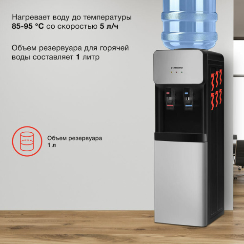 Кулер Starwind Sw-1011Eb Напольный Электронный Черный/Серебристый