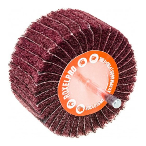 Лепестковая комбинированная щётка RoxelPro Roxtop 135859 80х40х6 мм, Р180