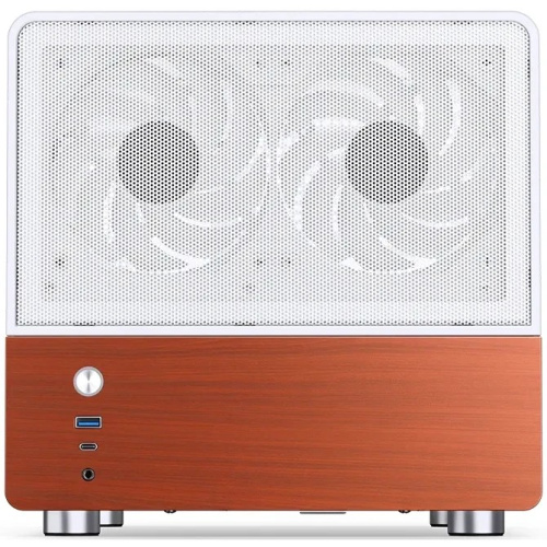 Корпус JONSBO V12 White без БП, боковая панель из закаленного стекла (панорама), mini-ITX, micro-ATX, белый