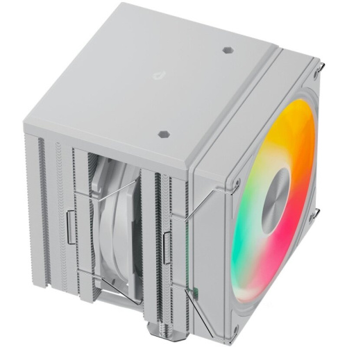 Кулер upHere UE2TC6 White ARGB / 6HPx6mm, 265W TDP, dual tower, 2x120mm ARGB fans, 600-1650RPM, 68 CFM, 25dBA